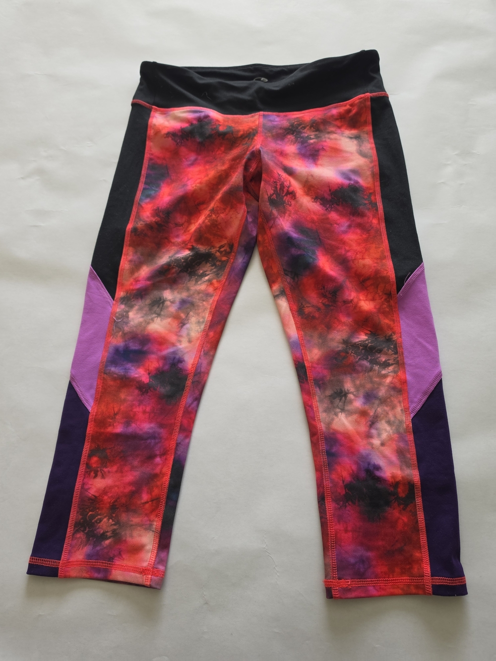 Champion Women's Tie-Dye Capri Leggings in Red, Pink, Purple & Black